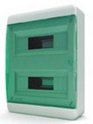 Бокс навесной IP-40 24 модулей прозр/зелен BNZ 40-24-1