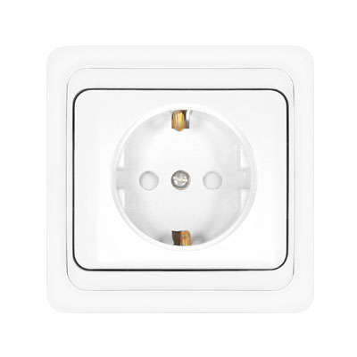 Розетка одноместная "UNIVersal" серия Валери с/з, с/у, з/ш 16А белая