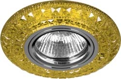 Светильник встраиваемый, 12LED*2835 SMD, MR16 50W G5.3, желтый, хром, CD877