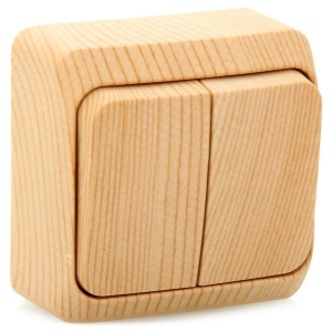 Этюд выключатель 2-клав. 10А 250B (cx5) O/M.сосна (max 3200)