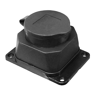 Розетка о/п 1-местная с крышкой настенная (каучук) 2Р+Е 16А IP44