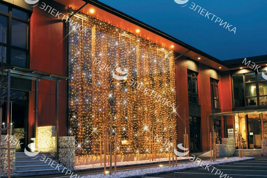 Гирлянда светодиодная "Занавес" белый, CL11 13 подвесов