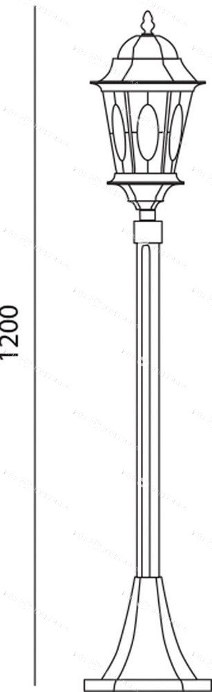 Светильник садово-парковый, 60W 230V E27 черное золото, PL155