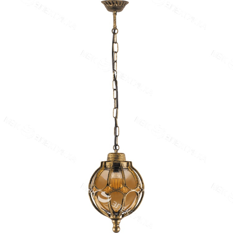 Светильник садово-парковый 60W 230V E27 черное золото, PL3805 "Сфера" Feron