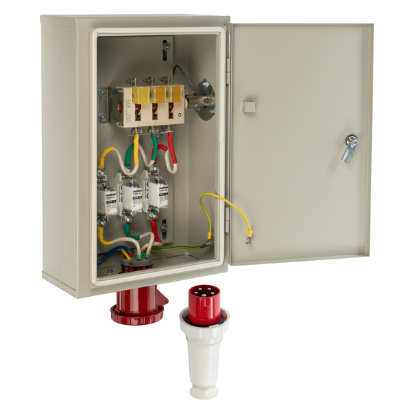 Ящик силовой с рубильником ЯВЗШ-31М-54 У2 с ПН-2 100А (N/PE) 5 штырей (500х300х170) IP65