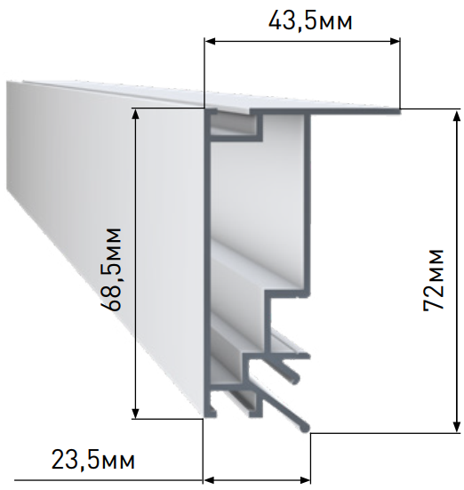 Профиль Lumfer BP01 безрамный потолок