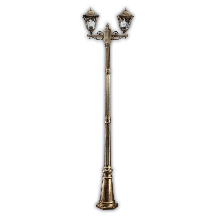 Светильник садово-парковый 100W 230V E27 2,2M черное золото, PL4088 "Афина" Feron