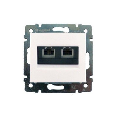 Розетка компьютерная 2-м СП Valena RJ45 кат.5E UTP на винтах механизм бел. Leg 774239