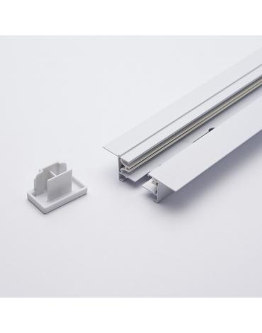 Шинопровод встраиваемый для трековых светильников, белый, 3м, в наборе токовод, заглушка, крепление, CAB1004