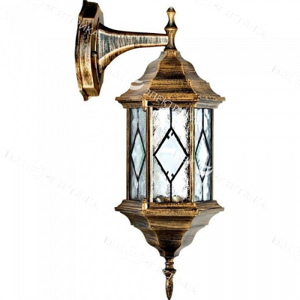 Светильник садово-парковый, 60W 230V E27 черное золото, PL122