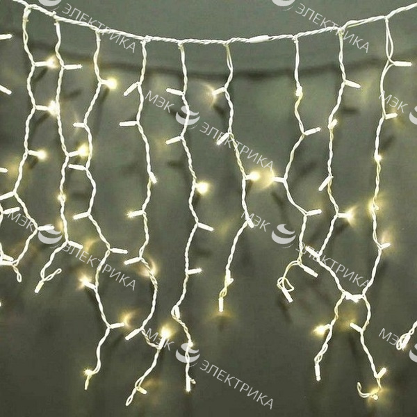 Гирлянда светодиодная "Бахрома" теплая белая, CL14 25 подвесов