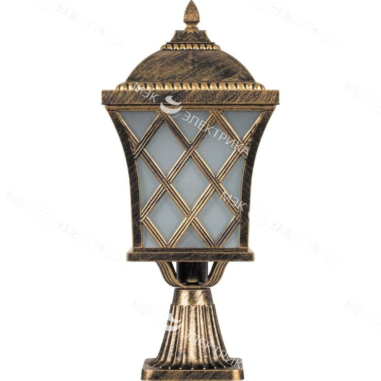 Светильник садово-парковый 60W 230V E27 черное золото, PL4063 "Тартан" Feron