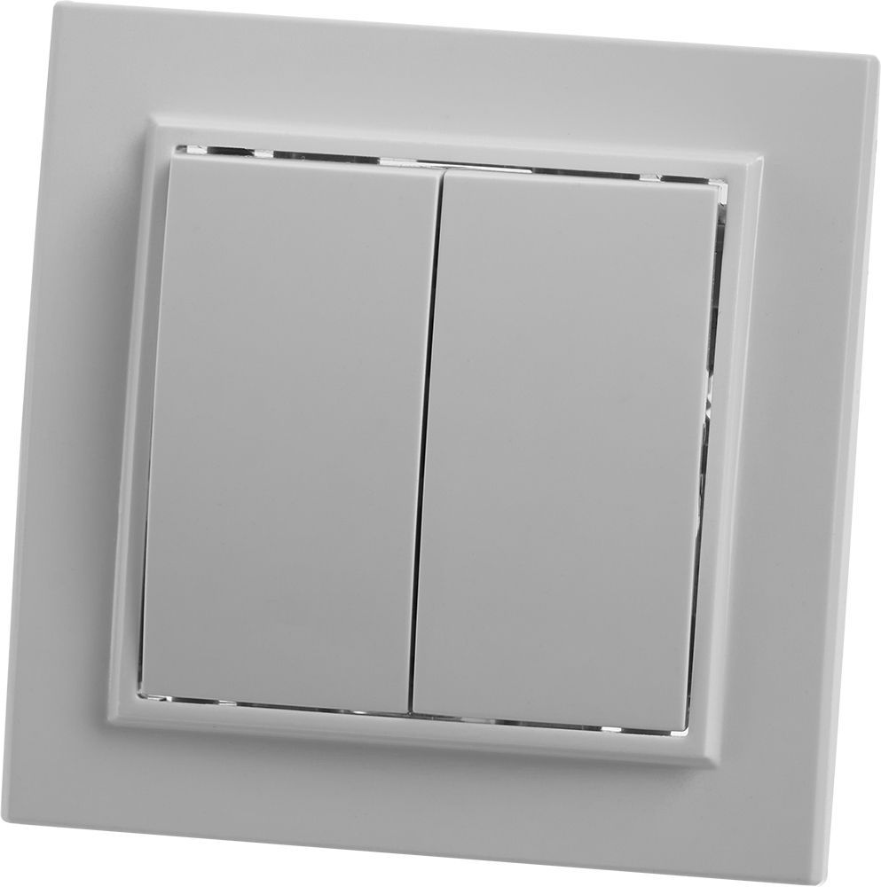 PSW10-9004-01 Выключатель 2-клавишный, 220V, 10А, серия Эрна, белый
