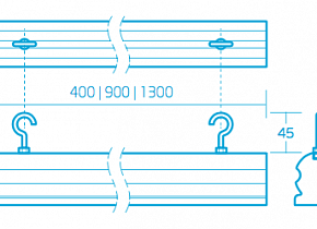 Комплект подвесного крепления L-trade (крючки)