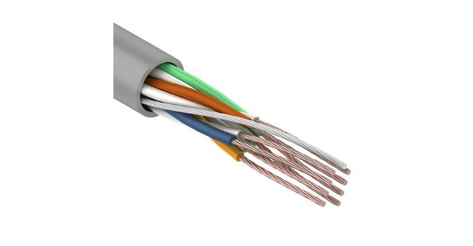 Кабель витая пара U/UTP кат.5E 4х2х24AWG нг(А)-HF медь оранж. 305м (м) Rexant 01-0049