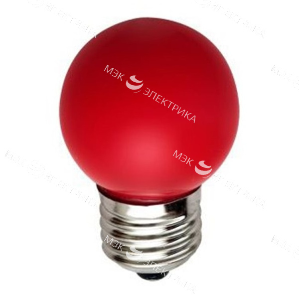 Лампа светодиодная E27- 1W- 5LED LB-37 (шар Красный) Feron