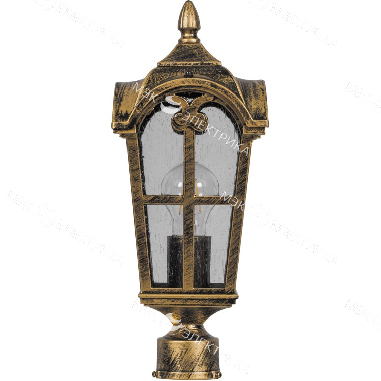 Светильник садово-парковый 60W 230V E27 черное золото, PL104 "Замок" Feron