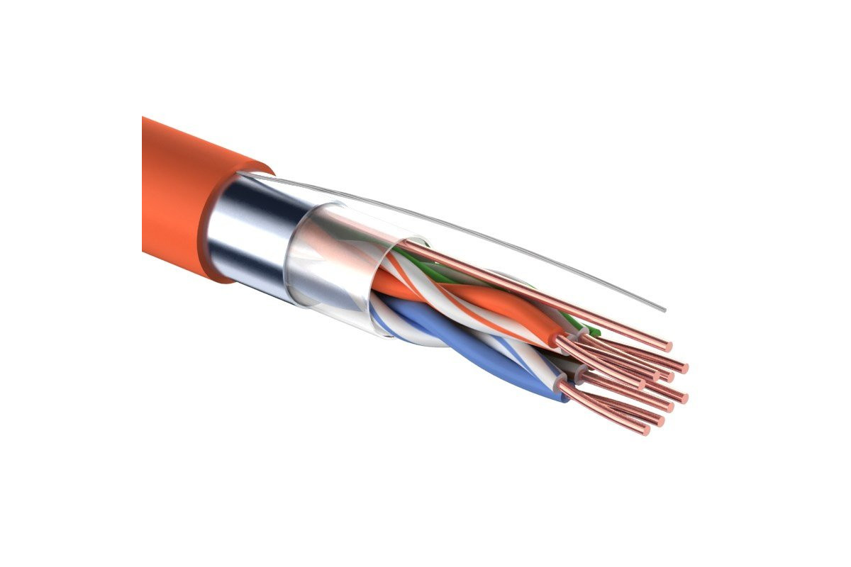 Кабель витая пара F/UTP кат.5E 4х2х24AWG нг(А)-HF оранж. (м) Rexant 01-0150