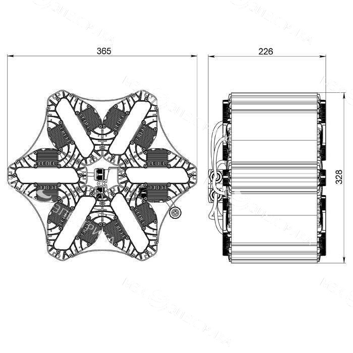 Светильник L-lego II 330/242/Д/5.0K/L100/01/IKIX-36/220AC IP66 подвесное крепление LEDEL LII171