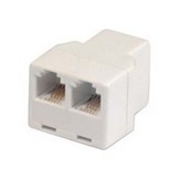 Двойник тел. гнезд.-2 гнезд. 6P-4C бел. Rexant 03-0032