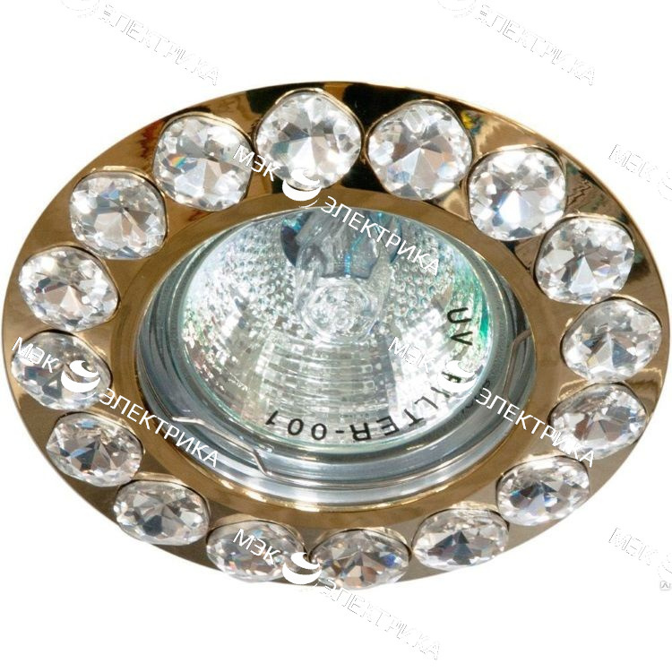 Светильник потолочный MR16 MAX50W 12V G5.3, прозрачный, золото, DL112-C