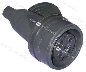 Розетка переносная каучук 3P+E,3х32A,380-415V (IP44)