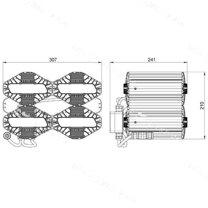 Светильник L-lego II 220/178/К15/5.0K/L100/01/IKIX-34/220AC IP66 подвесное крепление LEDEL LII100