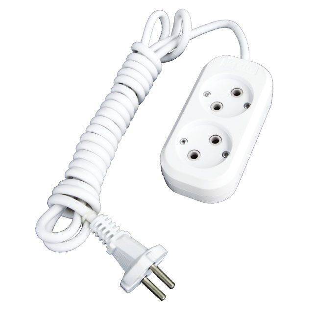 Удлинитель 2гн. 2м с/з ПВС 3x1 16А T-Plast