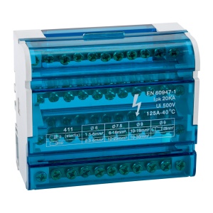 Шина N нулевая в корпусе на DIN-рейку SNK-2-4-11