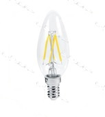 Лампа светодиодная E27- 5W-3000K ASD (свеча прозрачная)