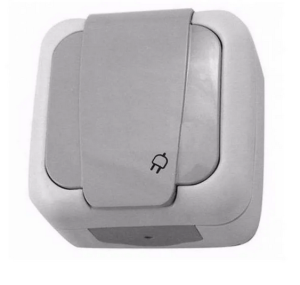 Блок розетка с\з с крышкой IP54 Вико