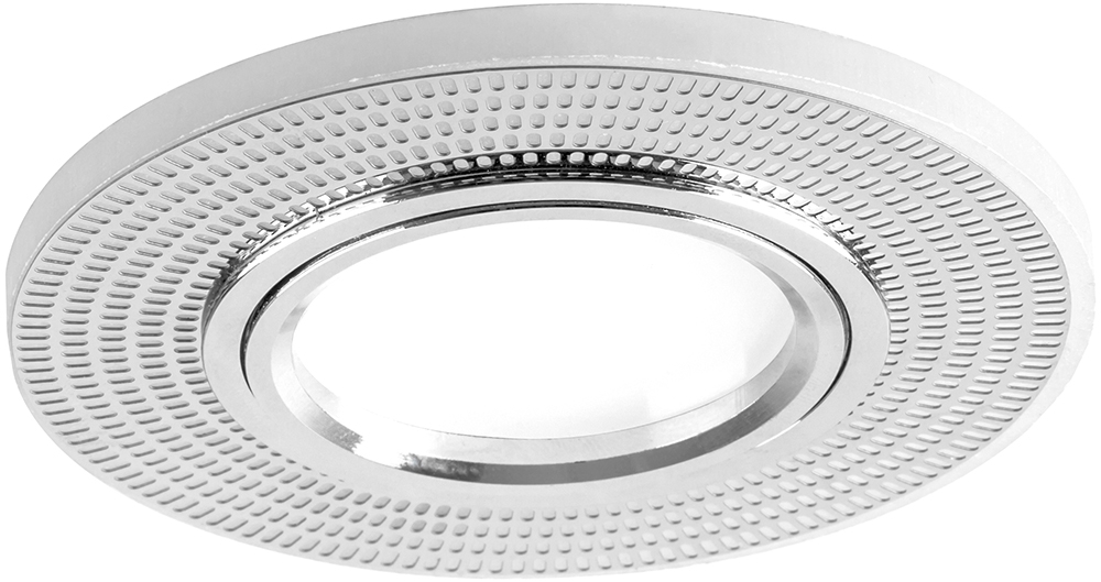 Светильник встраиваемый с белой LED подсветкой Feron CD956 потолочный MR16 G5.3 белый матовый, хром