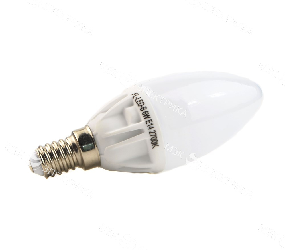 FL-LED-B 6W E14 4200К CERAM 230V 480lm (свеча) 39*110mm (S168) FOTON_LIGHTING - лампа АКЦИЯ!