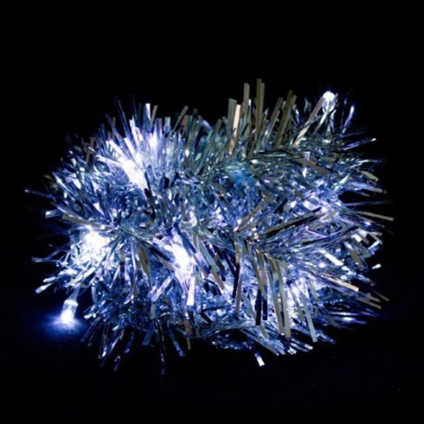 Гирлянда "Мишура белая", CL404