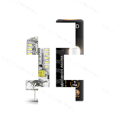 Лампа светодиодная Black 3Вт капсульная 2700К тепл. бел. G4 230лм силикон GAUSS 107707103