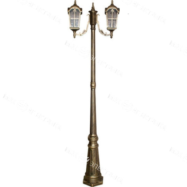 Светильник садово-парковый, 2*60W 230V E27 черное золото, PL109