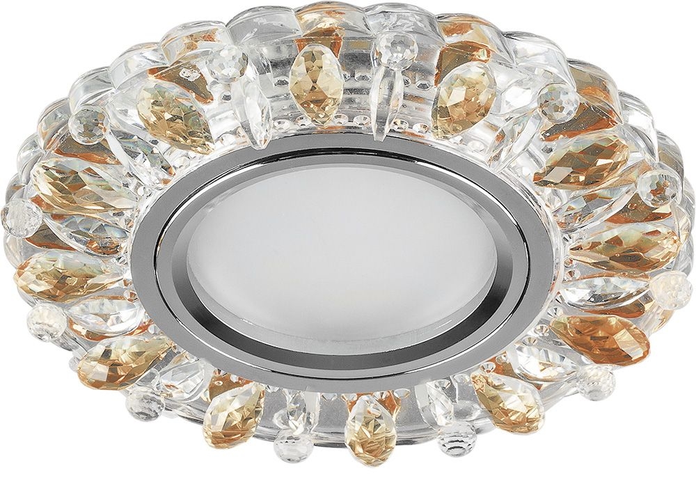 Светильник встраиваемый с белой LED подсветкой Feron CD916 потолочный MR16 G5.3 прозрачный-коричневы