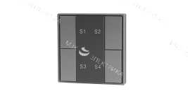 Кнопочная панель 4-х кл. (4 сцены/1 группа), пластиковый корпус, черный