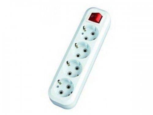 Колодка 4 гнезда c\з с выключателем(T)