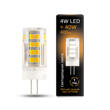 Лампа светодиодная G4-4W-2700K AC185-265V Gauss LED керамика