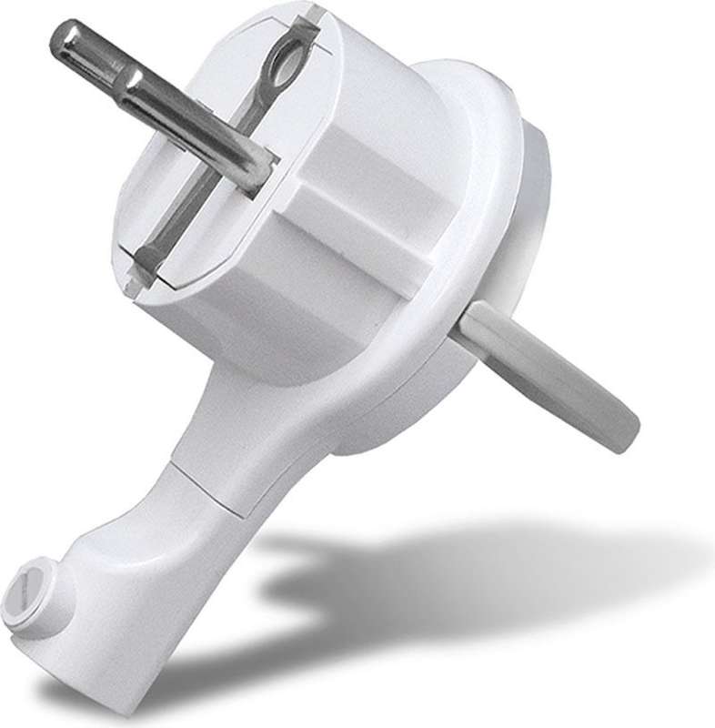 Вилка-невидимка с/з белая 16А 250В