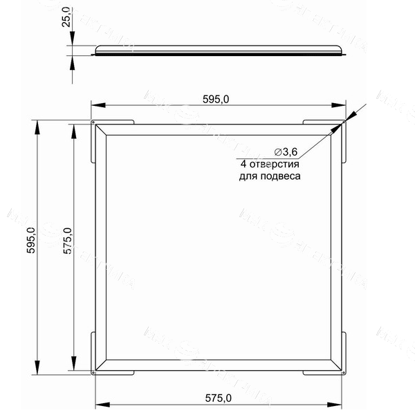 Светодиодный с ветильник АТОН-001 36Вт 2800-3600 лм, IP40