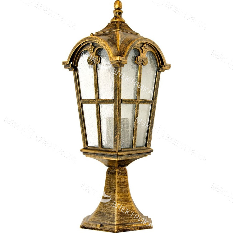 Светильник садово-парковый 60W 230V E27 черное золото, PL105 "Замок" Feron