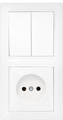 Блок 2 выключателя и 1 розетка 2В-Рц-687