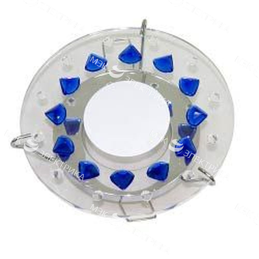 Светильник потолочный, MR16 G5.3 стекло с синими кристаллами, хром, DL4159
