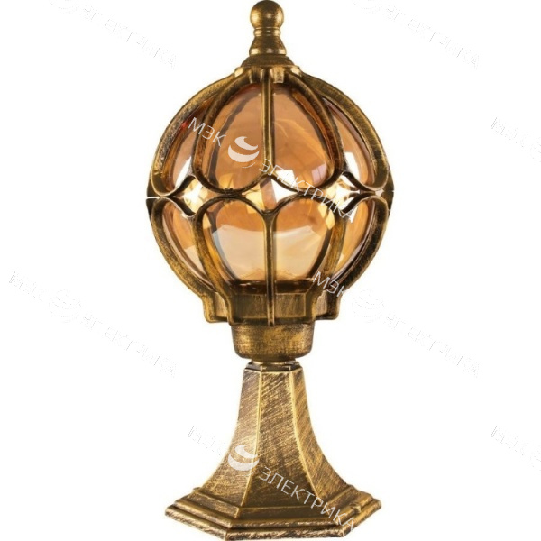 Светильник садово-парковый 60W 230V E27 черное золото, PL3804 "Сфера" Feron