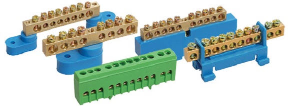 Шина "Земля"-"0" 14 соед. 2 болта