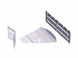 Угол для лотка горизонтальный изменяемый 0-45град. 300х50 алюм. 2мм СРО в компл. с крепежн. элемент.
