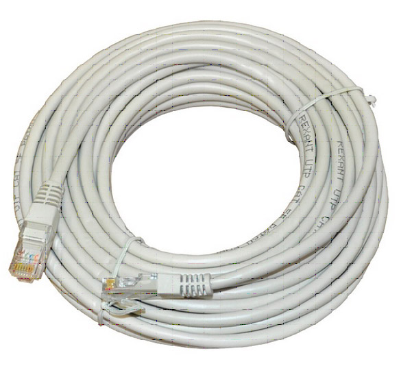 Патч-корд UTP 5e кат. литой 10м сер. Rexant 18-1009