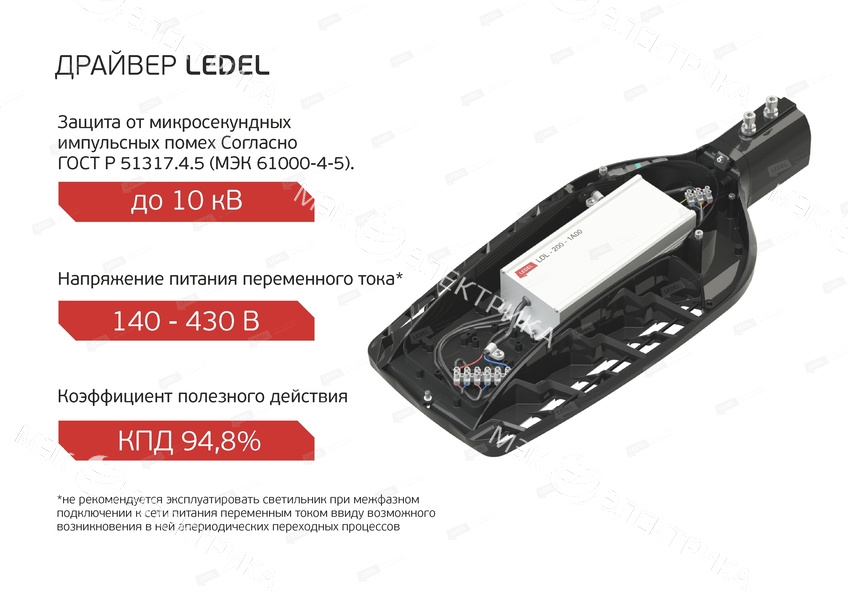Светильник Street X1/120/Ш8M/5.0K/(L6)/MT/SKX-01/220AC IP66 консольное крепление LEDEL X1036
